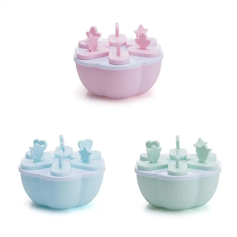 6 PCS Ice Cream Mold Cube Maker Reusable PP Safe Healthy Ice-lolly Mould Set with Tray | Дом и сад
