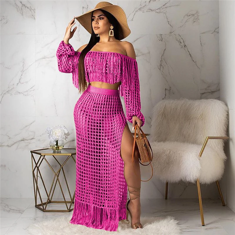 Summer 2019 Women Clothes Two Piece Set Neon Green Dress Fringed Hollow Out Bodycon Dresses Off Shoulder High Split Women Dress
Summer 2019 Women Clothes Two Piece Set Neon Green Dress Fringed Hollow Out Bodycon Dresses Off Shoulder High Split Women Dress