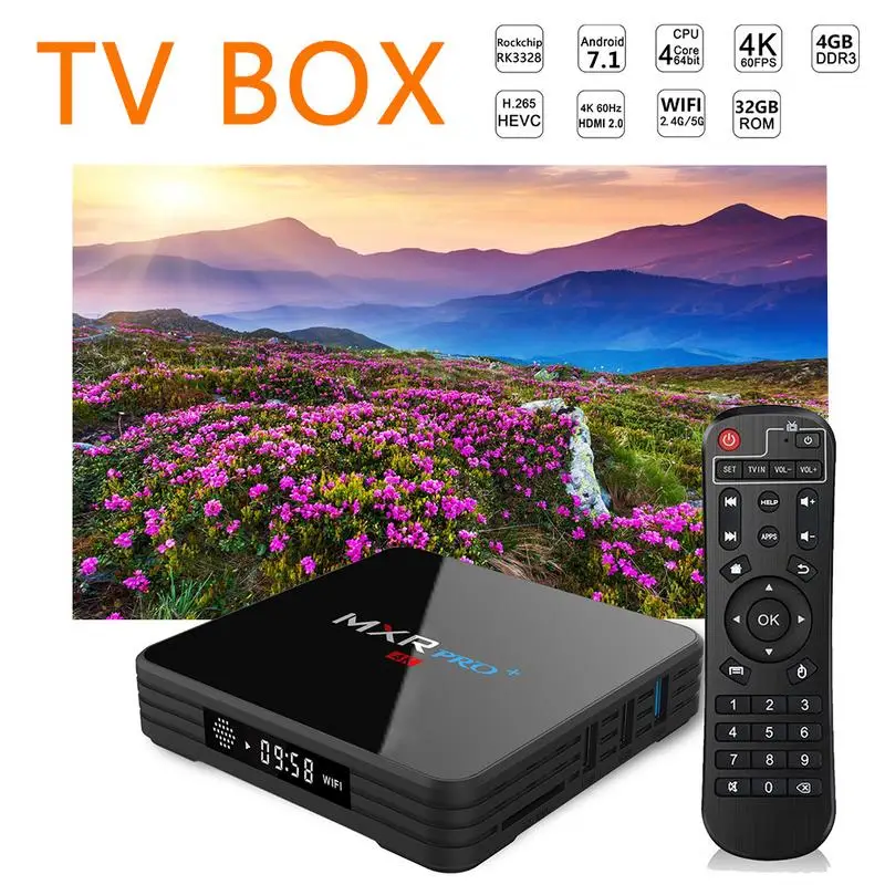 MXR PRO+ Android 7.1 Network Player RK3328 Quad-Core Cortex-A53 4G+32G 2.4G/5G WiFi With Digital Display TV Box 4K SET TOP BOX
MXR PRO+ Android 7.1 Network Player RK3328 Quad-Core Cortex-A53 4G+32G 2.4G/5G WiFi With Digital Display TV Box 4K SET TOP BOX