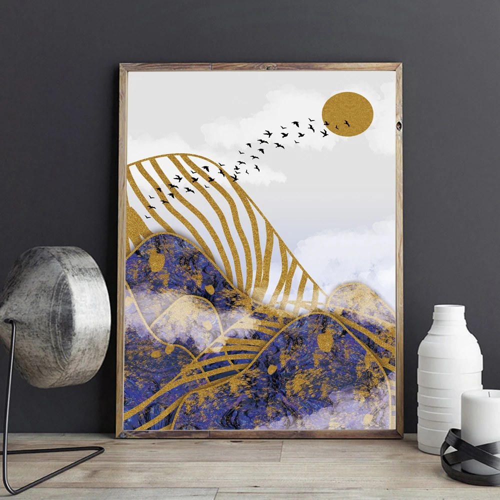 AAHH Posters and Prints on Canvas Art Painting Purple and Golden Mountains and Birds During The Day for Living Room No Framed
AAHH Posters and Prints on Canvas Art Painting Purple and Golden Mountains and Birds During The Day for Living Room No Framed