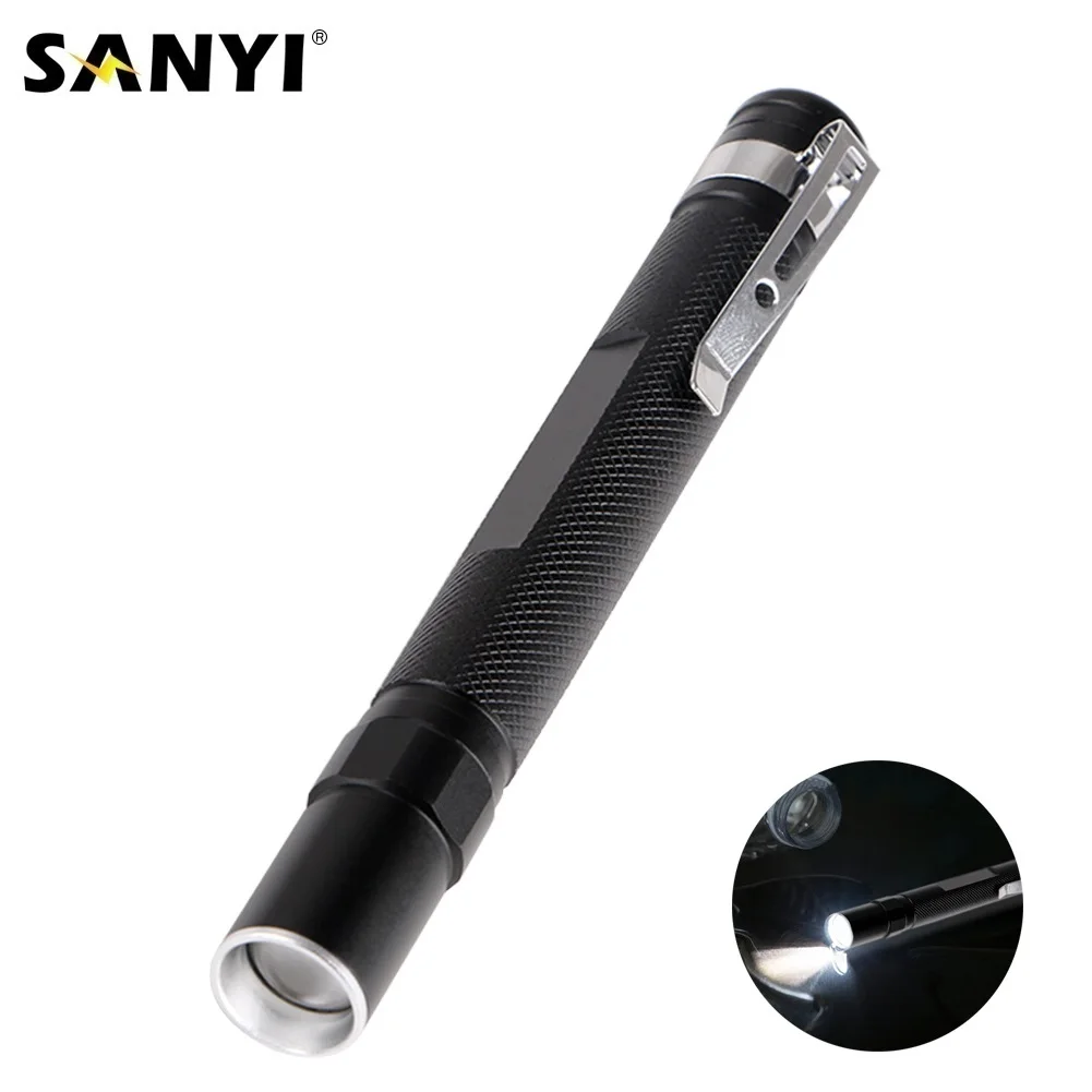 

Portable Mini Penlight 1 Mode XPE Powerful LED Zoom Focus Flashlight Torch Pocket Light Waterproof Hunting Lantern AAA Battery