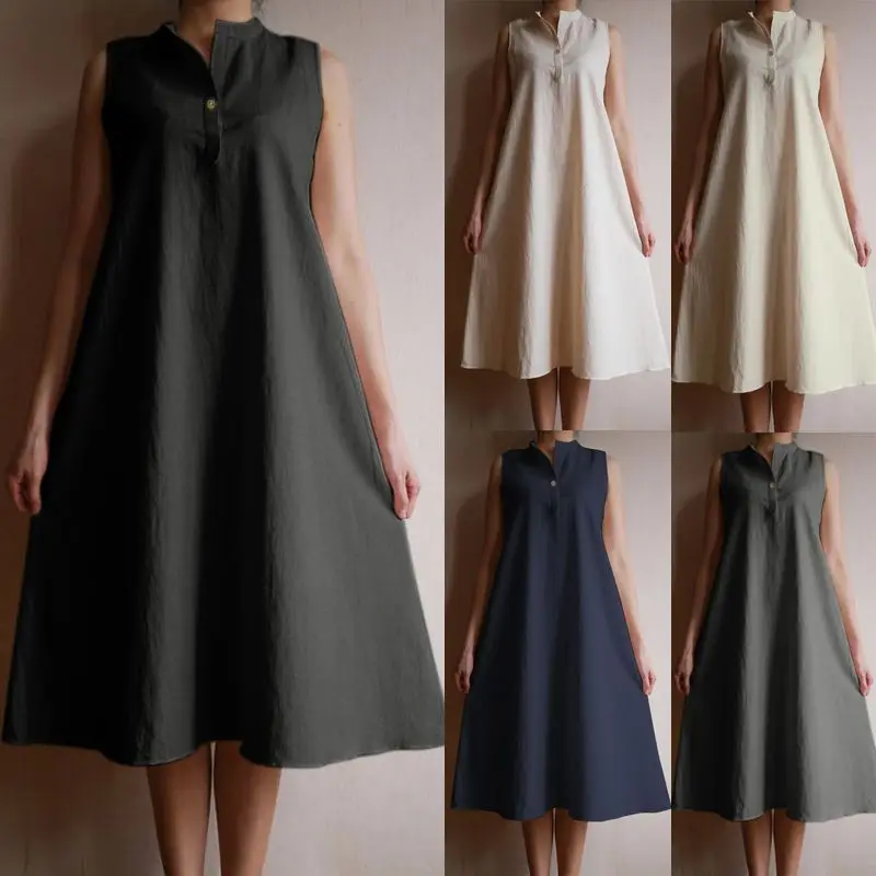 2019 Celmia Plus Size Sundress Women Vintage Long Shirt Dress Summer Sexy Sleeveless Casual Loose Buttons Party A-Line Vestidos
2019 Celmia Plus Size Sundress Women Vintage Long Shirt Dress Summer Sexy Sleeveless Casual Loose Buttons Party A-Line Vestidos