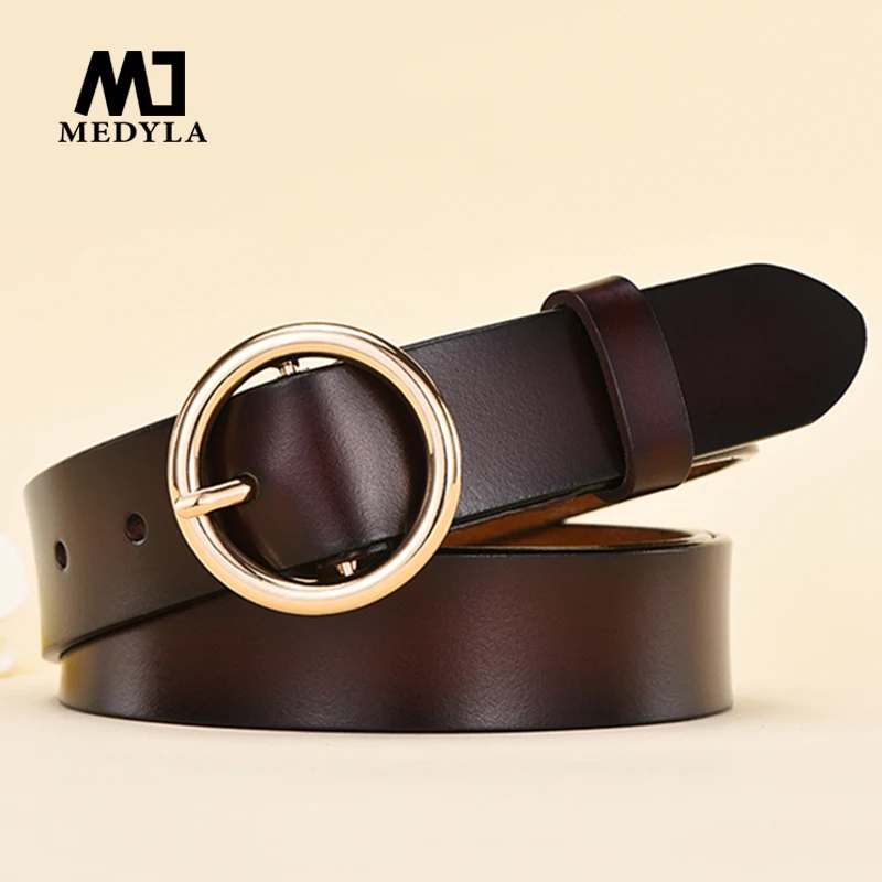 MEDYLA Women's Leather Belt Gold Round Buckle Natural Leather Belts for Women Simple Casual 5 Colors Decorative Waist Belt ZK037
MEDYLA Women's Leather Belt Gold Round Buckle Natural Leather Belts for Women Simple Casual 5 Colors Decorative Waist Belt ZK037