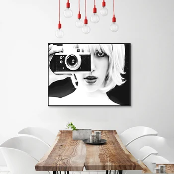 Black and White Wall Art Canvas Posters Prints Cool Woman with Camera Paintings Wall Picture for Living Room Unframed
Black and White Wall Art Canvas Posters Prints Cool Woman with Camera Paintings Wall Picture for Living Room Unframed