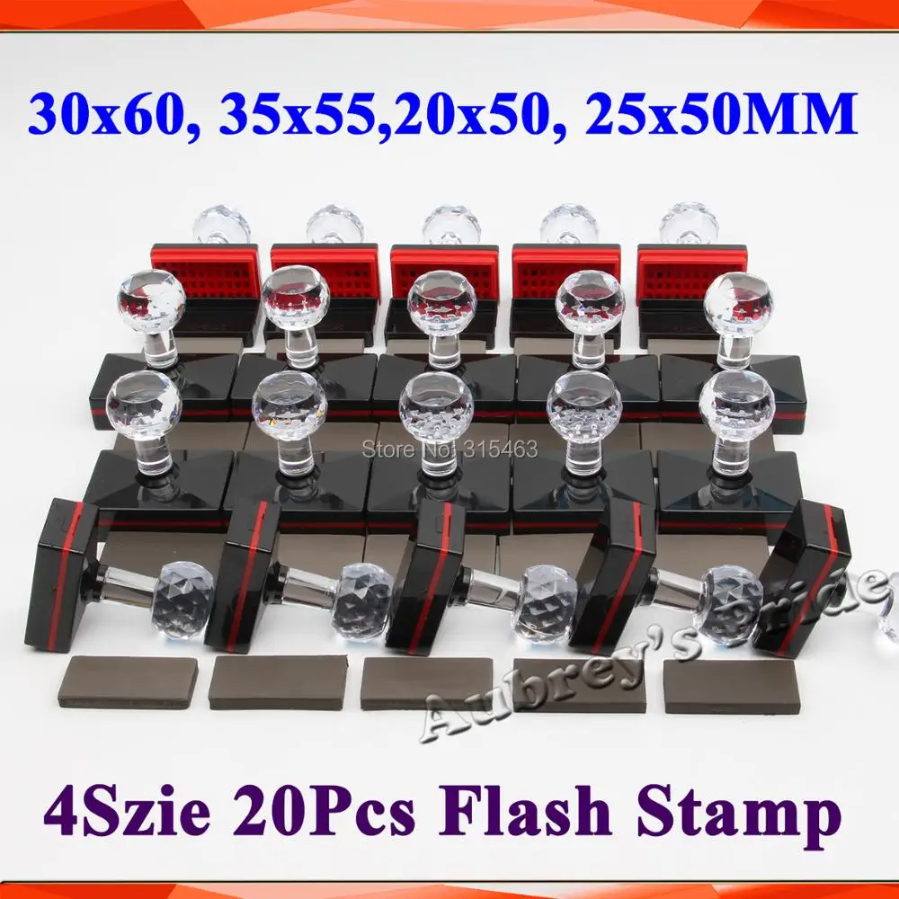 20pcs Rectangle 30x60mm + 35x55mm + 20x50mm+25x50mm+7MM Rubber Pad Flash Stamp Shell Photosensitive Material Selfinking Stamping
20pcs Rectangle 30x60mm + 35x55mm + 20x50mm+25x50mm+7MM Rubber Pad Flash Stamp Shell Photosensitive Material Selfinking Stamping