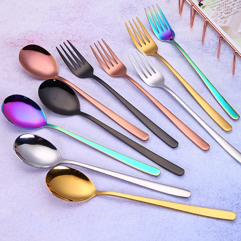 Vacclo Stainless Steel Colorful Dinner Forks Creative Soup Spoon Steak Fork Western Cuisine Restaurant Hotel Fashion Tableware
Vacclo Stainless Steel Colorful Dinner Forks Creative Soup Spoon Steak Fork Western Cuisine Restaurant Hotel Fashion Tableware