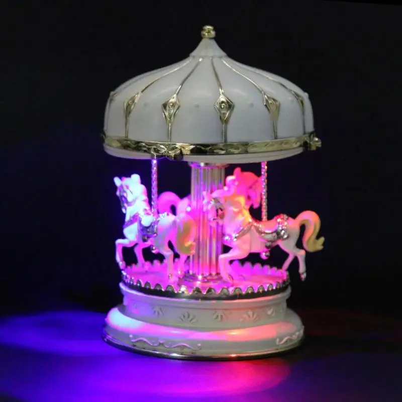 Creative Carousel Shape Music Box Romantic Emit Light Clockwork Decor Kid Birthday Gift Christmas Gift
Creative Carousel Shape Music Box Romantic Emit Light Clockwork Decor Kid Birthday Gift Christmas Gift