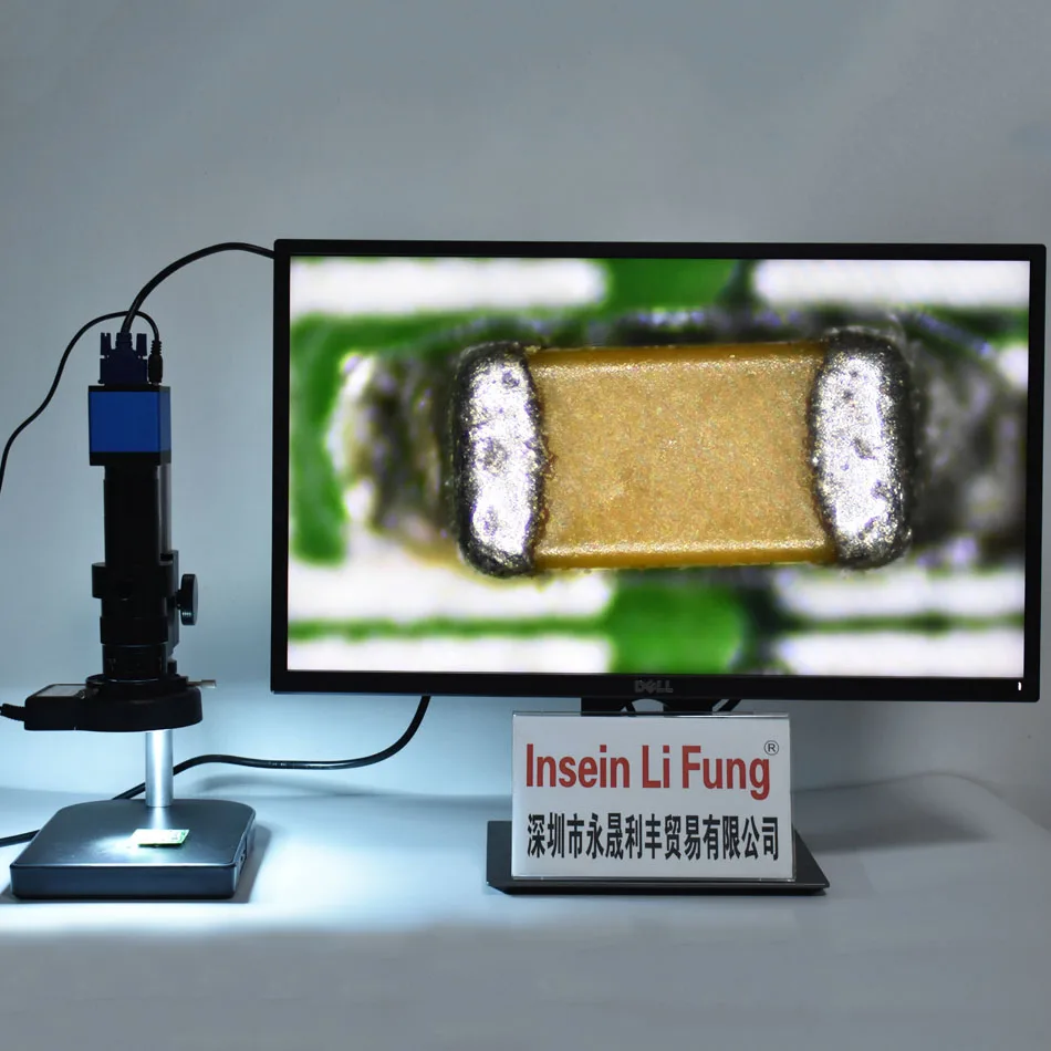 Промышленный видеомикроскоп CMOS WDR VGA 1080P 60 к/с 1/2 дюйма с зумом 10X 180X объективом C mount