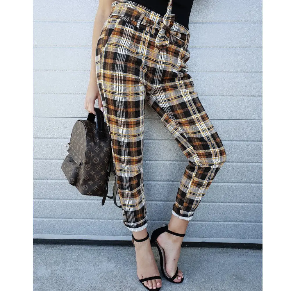 Women High Waist Elastic Harem Pants Casual Chffion OL Lady Ankle-length Capris Trouser Women Clothing Plaid Pencil Pants 
Women High Waist Elastic Harem Pants Casual Chffion OL Lady Ankle-length Capris Trouser Women Clothing Plaid Pencil Pants