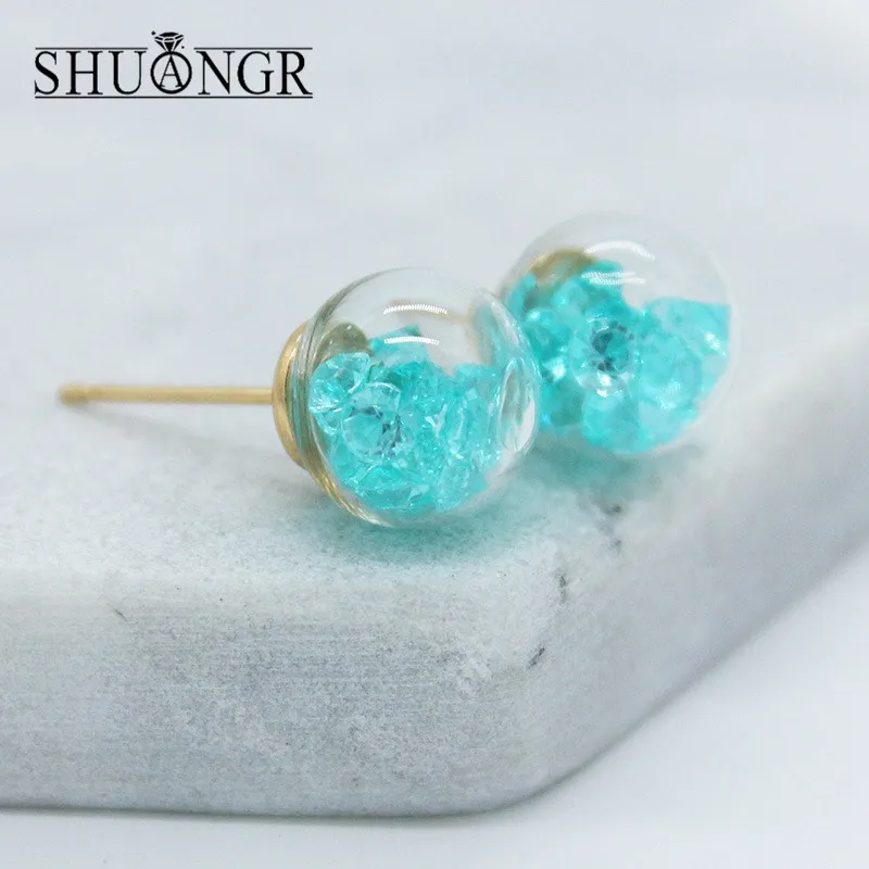SHUANGR Fashion Brand Jewelry Crushed Zircon In a Variety of Candy Colors Glass Beads Stud Earrings for Girls Women Jewelry
SHUANGR Fashion Brand Jewelry Crushed Zircon In a Variety of Candy Colors Glass Beads Stud Earrings for Girls Women Jewelry