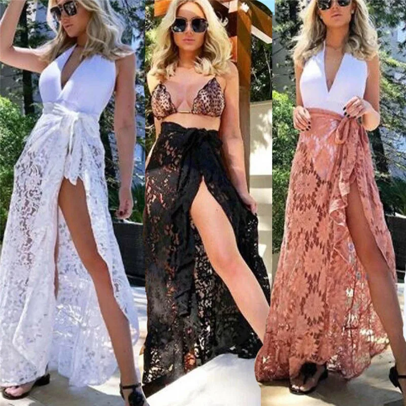 Women Girls Bikini Cover Up Swimwear Sheer Lace Long Beach Maxi Wrap Skirts Sarong Summer Bandage Split Skirt Holiday Cover-Ups
Women Girls Bikini Cover Up Swimwear Sheer Lace Long Beach Maxi Wrap Skirts Sarong Summer Bandage Split Skirt Holiday Cover-Ups