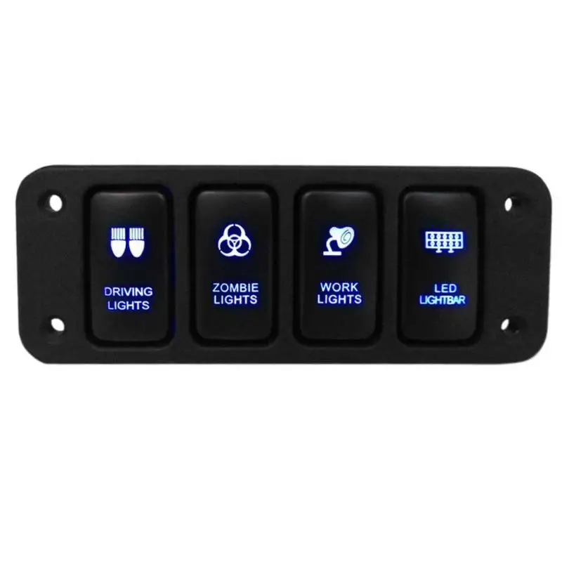 Car LED Rocker Switch Panel 12V 4-Button Blue LED On/Off Rocker Switch Panel w/ 150mm Cable For Toyota Hilux FJ CRUISER VIGO
Car LED Rocker Switch Panel 12V 4-Button Blue LED On/Off Rocker Switch Panel w/ 150mm Cable For Toyota Hilux FJ CRUISER VIGO