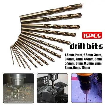 15PCS/Lot High Quality Mini Twist Drill Bit M35 HSS Cobalt 1.5-10mm Woodworking Metal Plastic Tools Twist Drill Bit Power Tool
15PCS/Lot High Quality Mini Twist Drill Bit M35 HSS Cobalt 1.5-10mm Woodworking Metal Plastic Tools Twist Drill Bit Power Tool