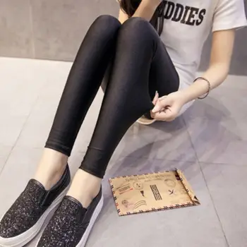 Women Sexy Shiny High Waist Stretchy Slim Legging Ladies Casual Solid Black Leggings Ankle-Length
Women Sexy Shiny High Waist Stretchy Slim Legging Ladies Casual Solid Black Leggings Ankle-Length
