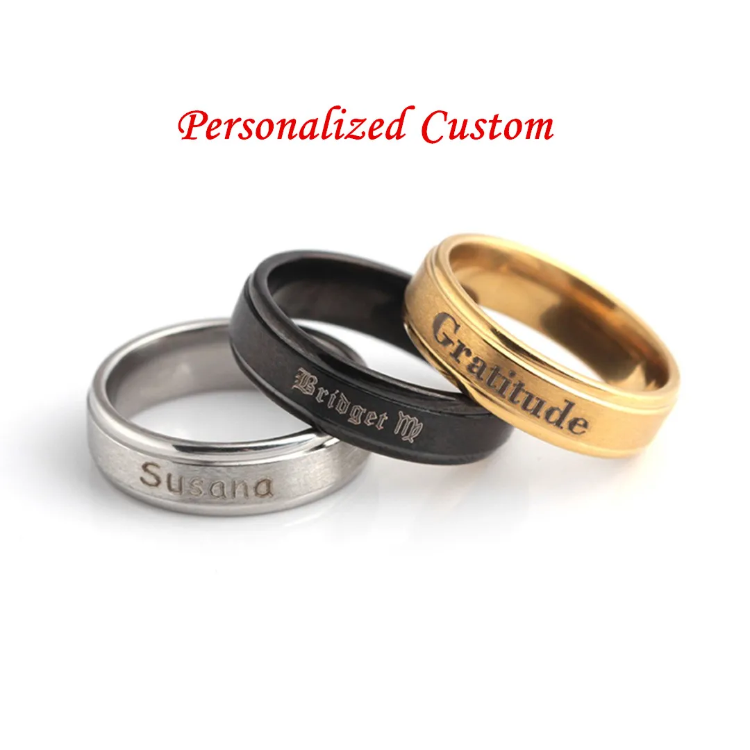 Vintage Charms Matte Brushed Stainless Steel Ring For Women Men Personalized DIY Jewelry Shellhard Custom Name Date Wedding Gift
Vintage Charms Matte Brushed Stainless Steel Ring For Women Men Personalized DIY Jewelry Shellhard Custom Name Date Wedding Gift
