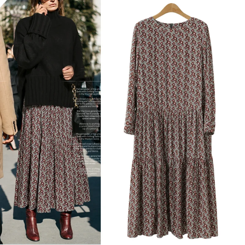XL-4XL Plus Size Floral Print Long Dresses Women Clothes Autumn 2019 O-neck Long Sleeve Loose Casual Ladies Vintage Dress
XL-4XL Plus Size Floral Print Long Dresses Women Clothes Autumn 2019 O-neck Long Sleeve Loose Casual Ladies Vintage Dress