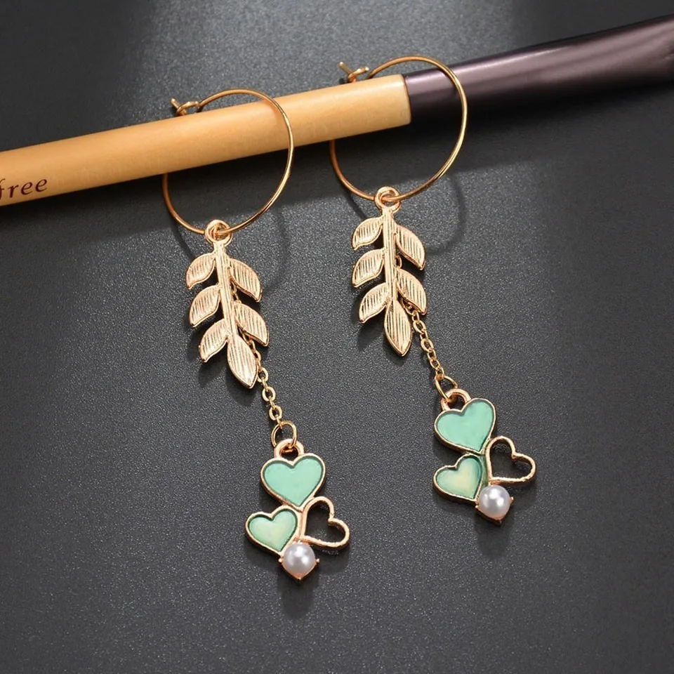 Unique Green Blue Heart Pearl Earrings Fashion Jewelry For Women Girls Trendy Gold Leaves Dangle Beautiful Party Earrings Gifts
Unique Green Blue Heart Pearl Earrings Fashion Jewelry For Women Girls Trendy Gold Leaves Dangle Beautiful Party Earrings Gifts