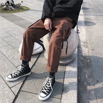 Ribbons Multi-pocket Elastic Waist Design Cargo Denim Pants Men Solid Casual Streetwear Straight Trousers Male Hip Hop Fashion
Ribbons Multi-pocket Elastic Waist Design Cargo Denim Pants Men Solid Casual Streetwear Straight Trousers Male Hip Hop Fashion