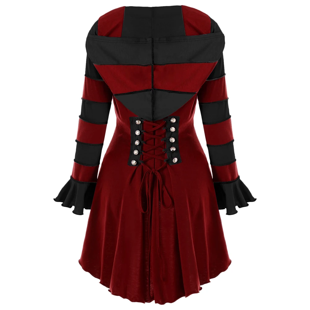 Wipalo Plus Size 2XL Hooded High Low Double Breasted Corset Coat Women Trench Ladies Tops Gothic Overcoat Lace Up Goth Clothing
Wipalo Plus Size 2XL Hooded High Low Double Breasted Corset Coat Women Trench Ladies Tops Gothic Overcoat Lace Up Goth Clothing