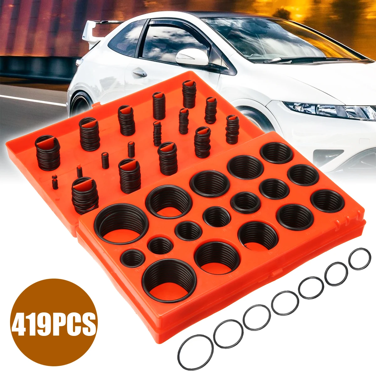 419pcs Rubber O-Ring Kit Assortment Set Metric Kit Car Seal Gasket For Car Repair Washer Seals Automotive Mechanics Tool Set
419pcs Rubber O-Ring Kit Assortment Set Metric Kit Car Seal Gasket For Car Repair Washer Seals Automotive Mechanics Tool Set