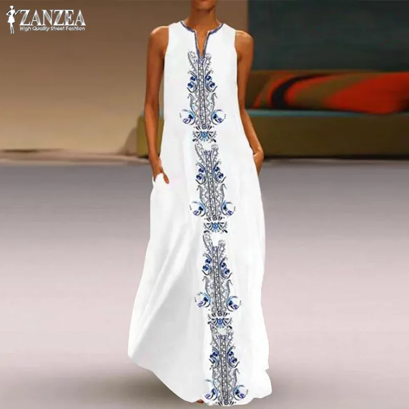 Plus Size Vestidos Women's Printed Sundress 2019 ZANZEA Fashion Bohemain Casual Maxi Dress Sleeveless V Neck Summer Robe Femme
Plus Size Vestidos Women's Printed Sundress 2019 ZANZEA Fashion Bohemain Casual Maxi Dress Sleeveless V Neck Summer Robe Femme
