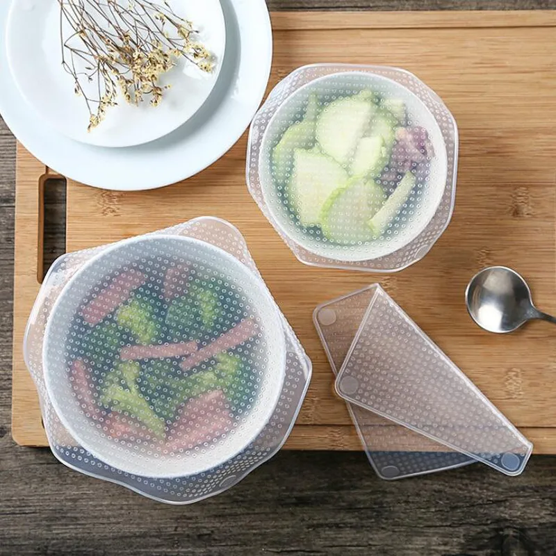 Small & Big Size Transparent Silicone Wrap Seal Cover Keeping Fresh Lid Reusable Stretch Vacuum Food Wrap Kitchen Storage Tool
Small & Big Size Transparent Silicone Wrap Seal Cover Keeping Fresh Lid Reusable Stretch Vacuum Food Wrap Kitchen Storage Tool