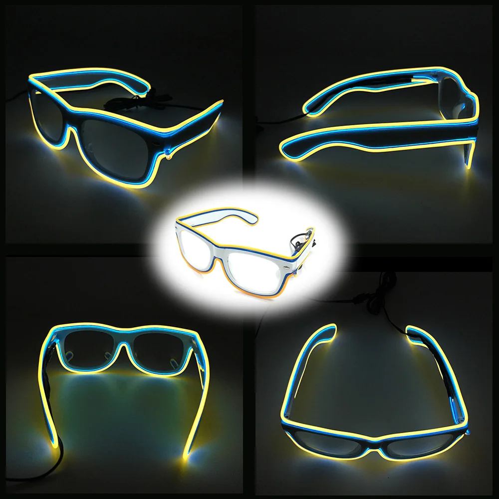 Фото Новый стиль Хэллоуин маскарадный светильник очки мигающие EL неоновые световые