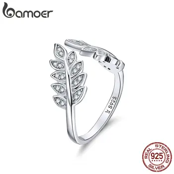 BAMOER Fashion Jewelry Leaf Open Finger Rings for Women 925 Sterling Silver Statement Enagement Jewellery Accessories SCR505
BAMOER Fashion Jewelry Leaf Open Finger Rings for Women 925 Sterling Silver Statement Enagement Jewellery Accessories SCR505