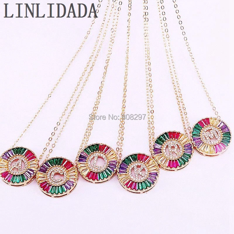 6Pcs High Quality Fashion Rainbow Cubic Zirconia 26 Initials Letter Pendant Necklaces For Women Jewelry
6Pcs High Quality Fashion Rainbow Cubic Zirconia 26 Initials Letter Pendant Necklaces For Women Jewelry