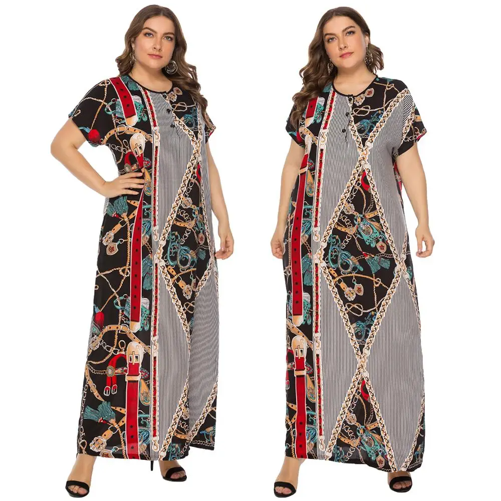 Plus Size Women Kaftan Boho Printed Long Dress Muslim Maxi Gown Caftan Arab Robe Islamic Short Sleeve Summer Dresses O-neck New
Plus Size Women Kaftan Boho Printed Long Dress Muslim Maxi Gown Caftan Arab Robe Islamic Short Sleeve Summer Dresses O-neck New