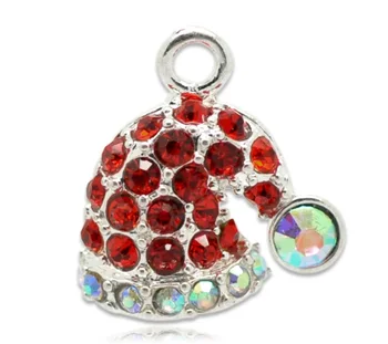 Lovely Silver Plated Red Rhinestone Christmas Santa's Hat Charms Pendants 19x18mm,10pcs (B15945)
Lovely Silver Plated Red Rhinestone Christmas Santa's Hat Charms Pendants 19x18mm,10pcs (B15945)