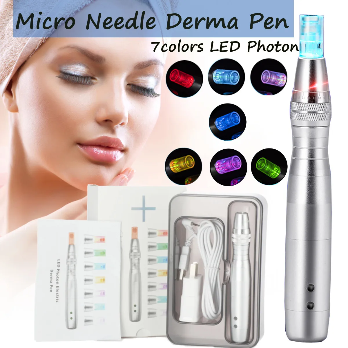 7 Colors Lights LED Micro tiny Needles Stimulate Skin Tightening Remove Scar Reduce Wrinkles Stretch Device Skin dr derma pen
7 Colors Lights LED Micro tiny Needles Stimulate Skin Tightening Remove Scar Reduce Wrinkles Stretch Device Skin dr derma pen