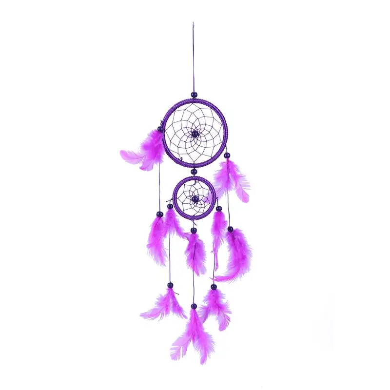 Feather Dream Catcher Double Ring Purple Wind Chimes Wall Hanging Home Car Decor Craft
Feather Dream Catcher Double Ring Purple Wind Chimes Wall Hanging Home Car Decor Craft