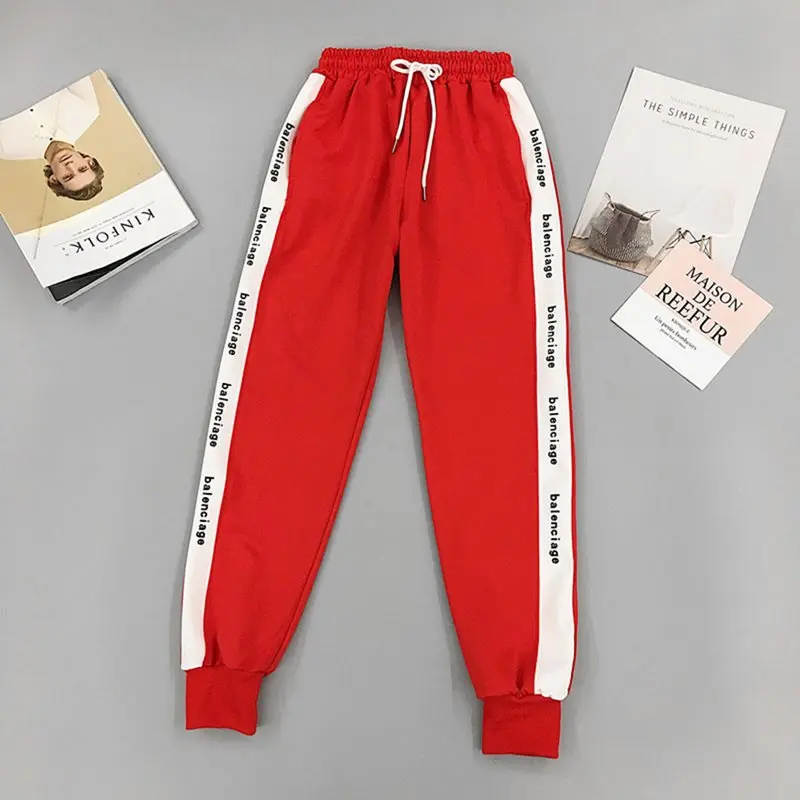 BF Style Red Trousers Women New Summer Loose Letter Print Pockets Thin Streetwear Fashion Harajuku Hip Hop Pants
BF Style Red Trousers Women New Summer Loose Letter Print Pockets Thin Streetwear Fashion Harajuku Hip Hop Pants