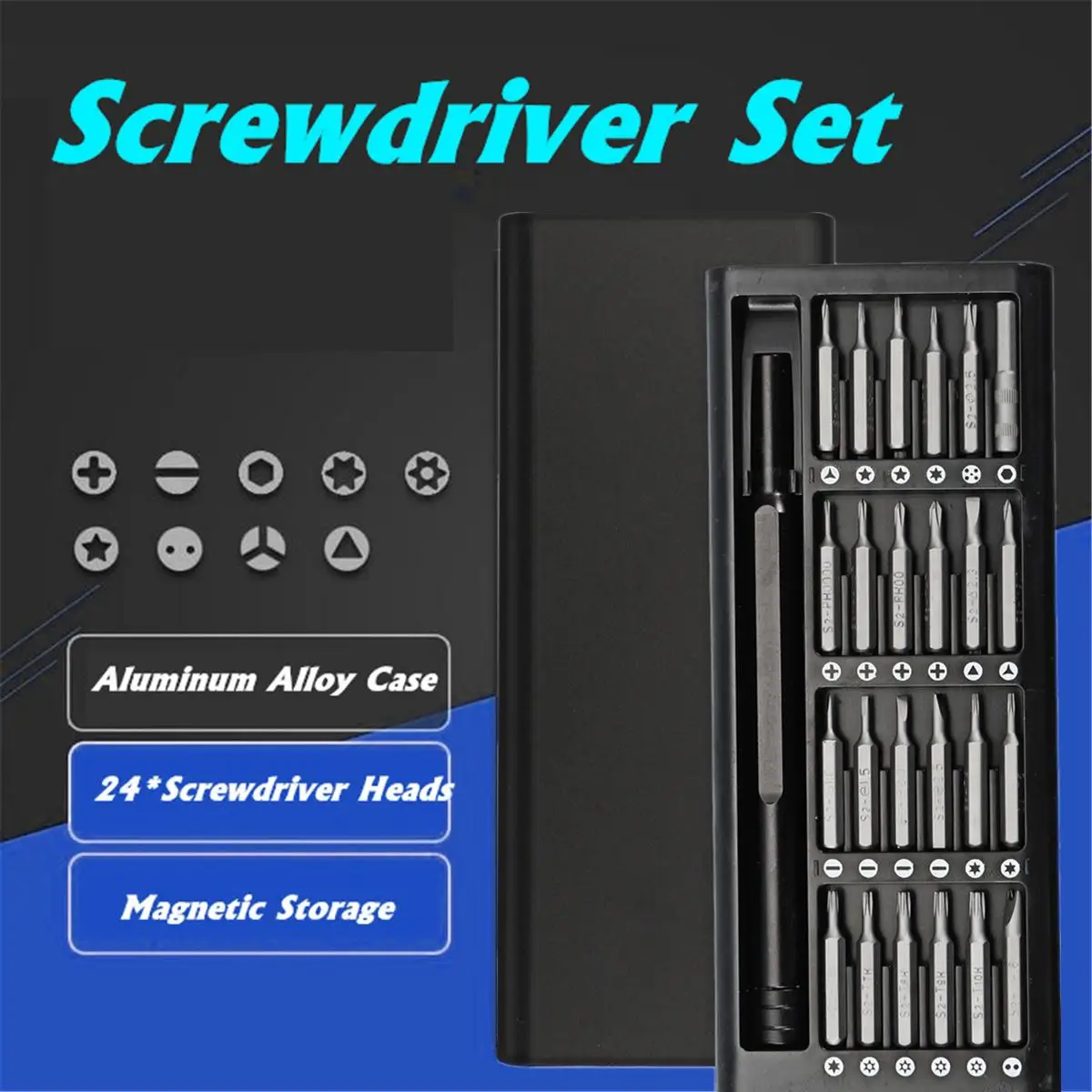 24 in 1 60HRC Multi-function Tool Steel Aluminum Alloy Screwdrivers Set Magnetic Screwdriver Repair Kit Cases Hand Tool Sets
24 in 1 60HRC Multi-function Tool Steel Aluminum Alloy Screwdrivers Set Magnetic Screwdriver Repair Kit Cases Hand Tool Sets