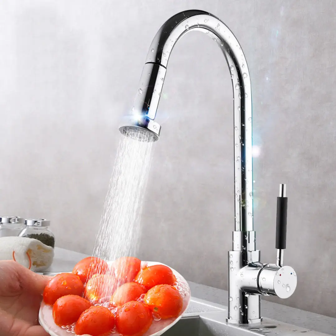 

Kitchen Sink Faucet Pull Out Stretch Spray Swivel Spout Mixer Tap Accessories Q