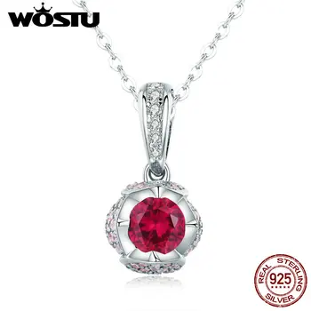 WOSTU 925 Sterling Silver Red Tulip Pink Zircon Pendant Rose Gold Heart Necklaces Long Chain For Women Wedding Jewelry CTN035
WOSTU 925 Sterling Silver Red Tulip Pink Zircon Pendant Rose Gold Heart Necklaces Long Chain For Women Wedding Jewelry CTN035