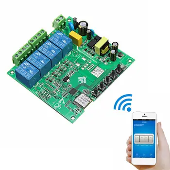 AC 220V 10A Control Smart Switch Point Remote Relay 4 Channel WiFi Module Without Shell
AC 220V 10A Control Smart Switch Point Remote Relay 4 Channel WiFi Module Without Shell