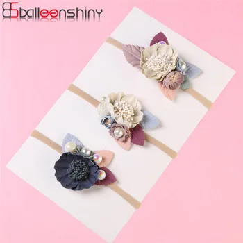 BalleenShiny Fashion Florals Baby Girl Headband Newborn Baby Elastic Princess Hairbands Child Kids Cute Headwear Gifts Turban