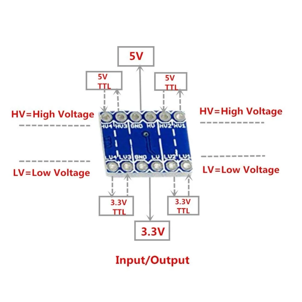 4 канала 5V 3 V IIC UART SPI TTL логический уровень преобразователь модуль преобразования