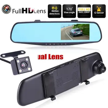 1080P 4.3 inch Dual Lens Car DVR Rear View Mirror Dash Cam Video Camera Loop-Cycle Recording Car DVR Camera Auto Recorder Video
1080P 4.3 inch Dual Lens Car DVR Rear View Mirror Dash Cam Video Camera Loop-Cycle Recording Car DVR Camera Auto Recorder Video