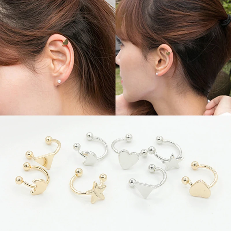 1PC NEW Small Gold Silver Copper Moon Clover Star Heart Triangle No Pierced Earclips Earrings for Women Brincos Bijoux
1PC NEW Small Gold Silver Copper Moon Clover Star Heart Triangle No Pierced Earclips Earrings for Women Brincos Bijoux