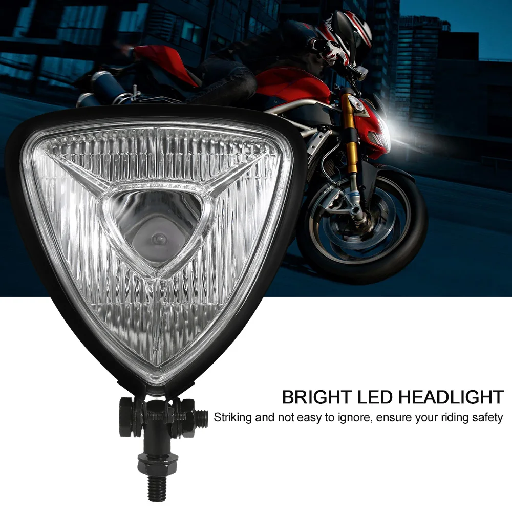 12V Universal Motorcycle LED Headlight Headlamp Front Lights Driving Lamp Black Case Car Accessories |