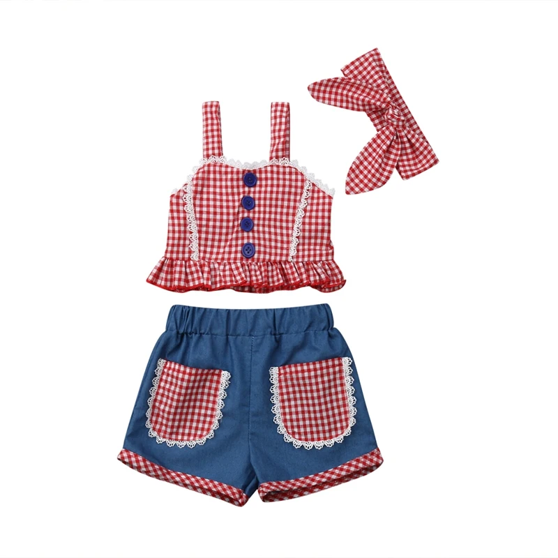 New Toddler Baby Girls Plaid Vest Crop Tops Short Pants Headband Outfits Clothes Casual Cute Summer
New Toddler Baby Girls Plaid Vest Crop Tops Short Pants Headband Outfits Clothes Casual Cute Summer