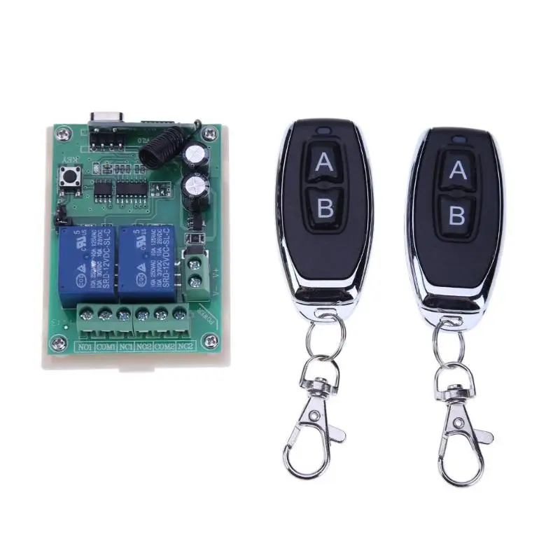 DC12V/24V 2 Channels Relay Wireless Remote Control Switch+ 2pcs Two Keys Learning Copy Remote Control for Electric Door
DC12V/24V 2 Channels Relay Wireless Remote Control Switch+ 2pcs Two Keys Learning Copy Remote Control for Electric Door