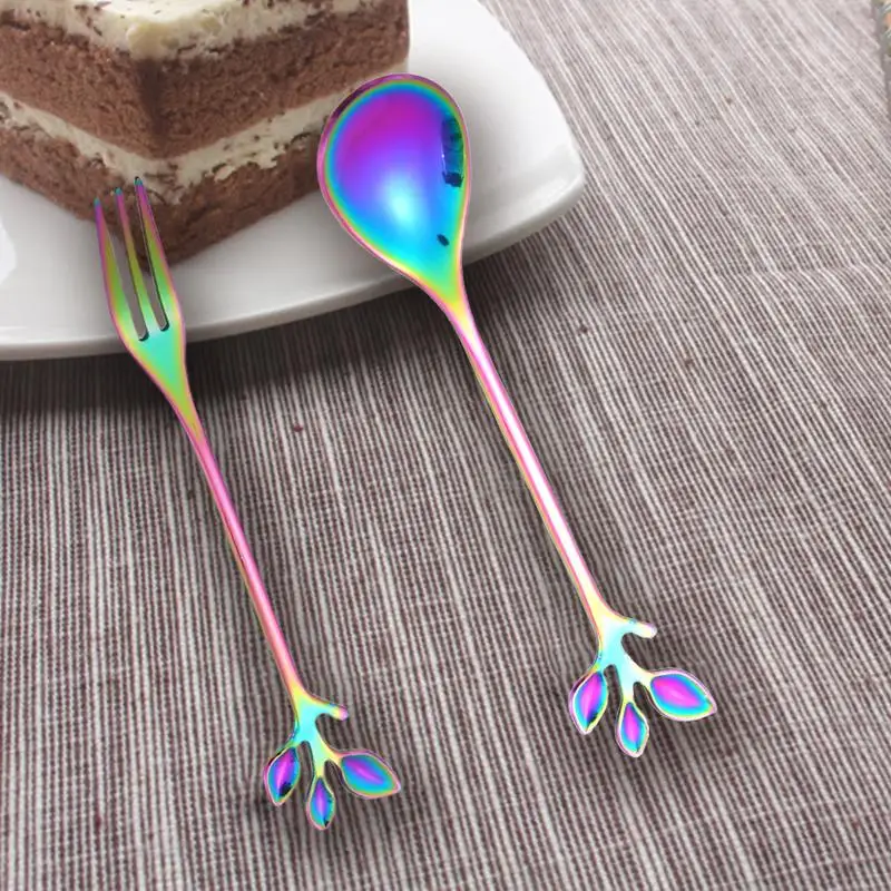 Camping New Spoon Fork Coffee Spoon Tableware Gift Colorful Plated Stainless Steel Spoon Specialty Spoons Kitchen Accessory
Camping New Spoon Fork Coffee Spoon Tableware Gift Colorful Plated Stainless Steel Spoon Specialty Spoons Kitchen Accessory