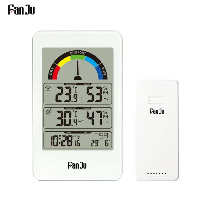 FanJu FJ3356 2019 New weather Station Thermometer Digital Alarm Clock Wall Outdoor Indoor Street Electronic hygrometerIndication
FanJu FJ3356 2019 New weather Station Thermometer Digital Alarm Clock Wall Outdoor Indoor Street Electronic hygrometerIndication