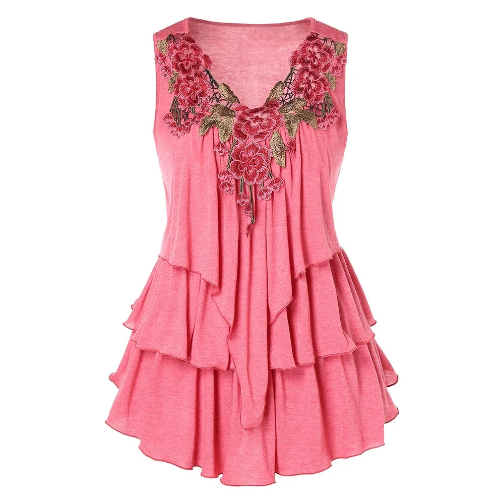 Rosegal Plus Size Embroidered Layered Tank Top V-Neck Sleeveless Tees Casual Fashion Tops Summer Shirt Women Clothes 2019
Rosegal Plus Size Embroidered Layered Tank Top V-Neck Sleeveless Tees Casual Fashion Tops Summer Shirt Women Clothes 2019