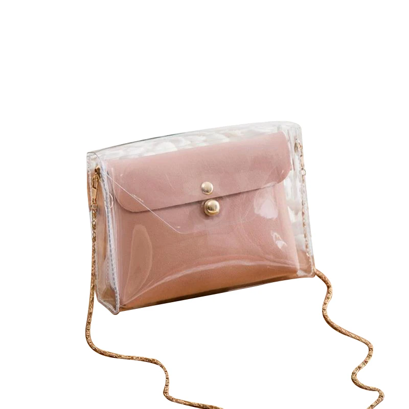 ICON Transparent Chain Crossbody Clutch Shoulder Bags For Women Girls Mini Messenger Bag Main Handbag | Багаж и сумки