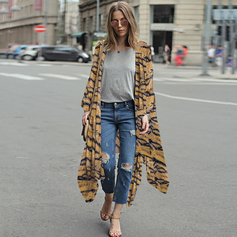 2019 Fashion Women Plus Size Chiffon Kimono Cardigan Tiger Stripe Print Irregular Hem Casual Loose Women's Tops and Blouse
2019 Fashion Women Plus Size Chiffon Kimono Cardigan Tiger Stripe Print Irregular Hem Casual Loose Women's Tops and Blouse